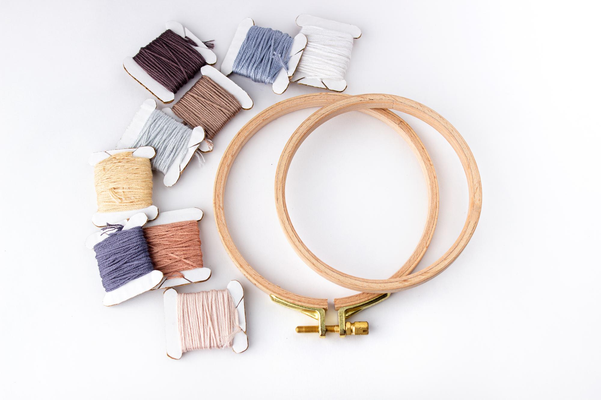 Starter kit with threads and hoop